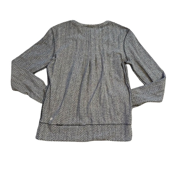 Lululemon Sweater Womens 6 Rush Hour Hazy Heather White Grey Mittens Zip Pocket - Picture 2 of 7